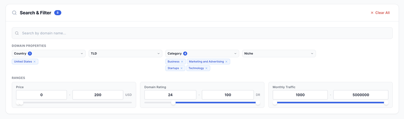 LaaS dashboard filters