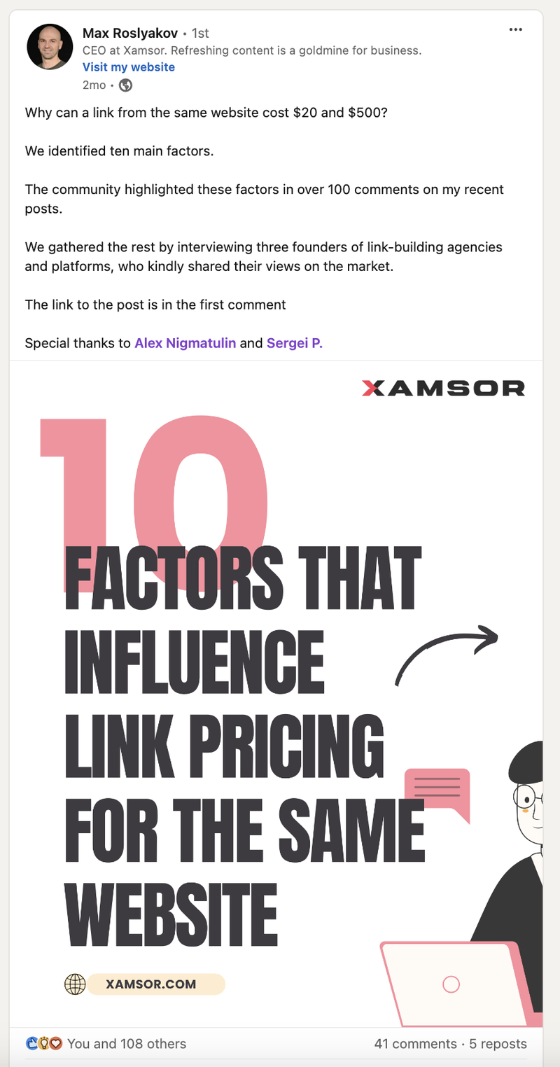 LinkedIn Infographic example