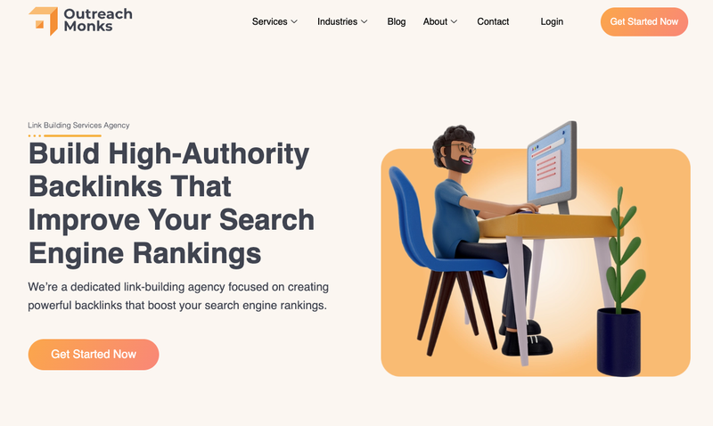 Outreach Monks webpage