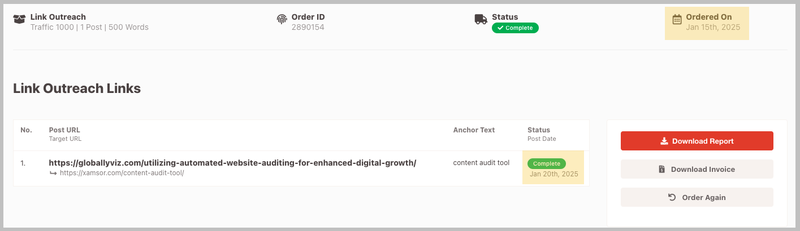 The HOTH link delivery timeline